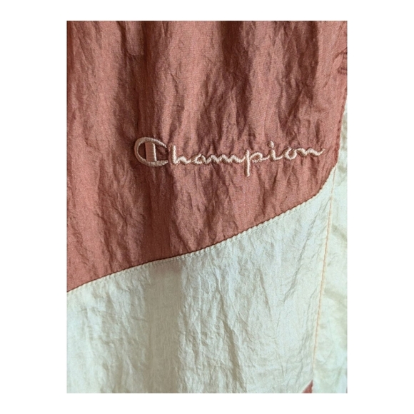 Champion Blush Pink and White Colorblock Windbreaker Pants Sz XS - Picture 4 of 11